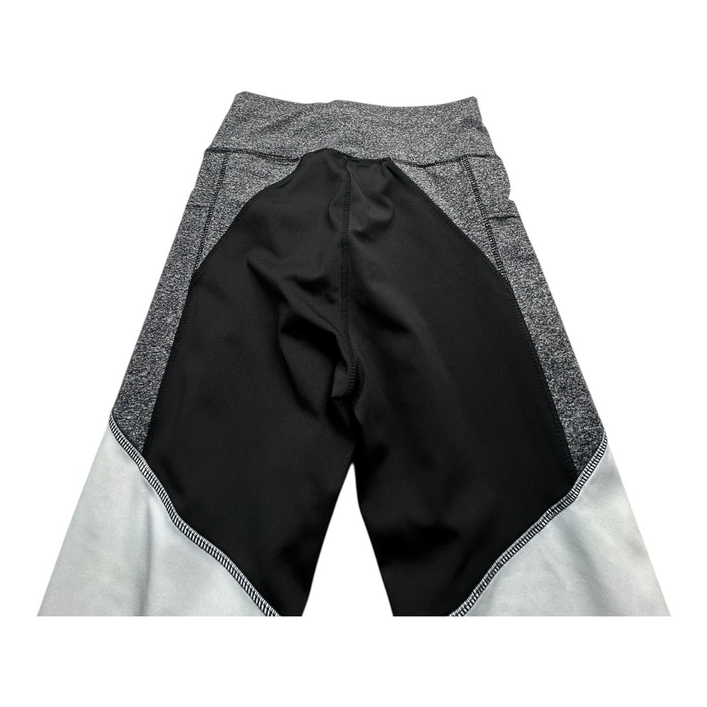 SHEIN Colorblock Athletic Leggings Black White Grey‎ Heathered Gym Workout - Picture 4 of 11